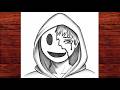 How to Draw a Half Smiley Mask Sad Boy 😢 Step by Step | Easy Pencil Sketch + Shading