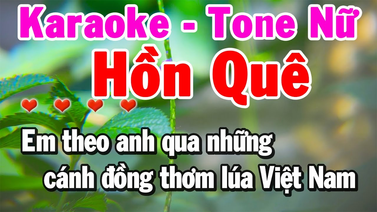 Karaoke Hồn Quê Tone Nữ Nhạc Sống Cha Cha Cẩm Thu