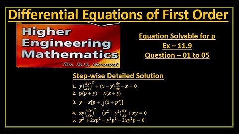 B S Grewal 11.9 Step wise detailed solution of Questions 01 to 05