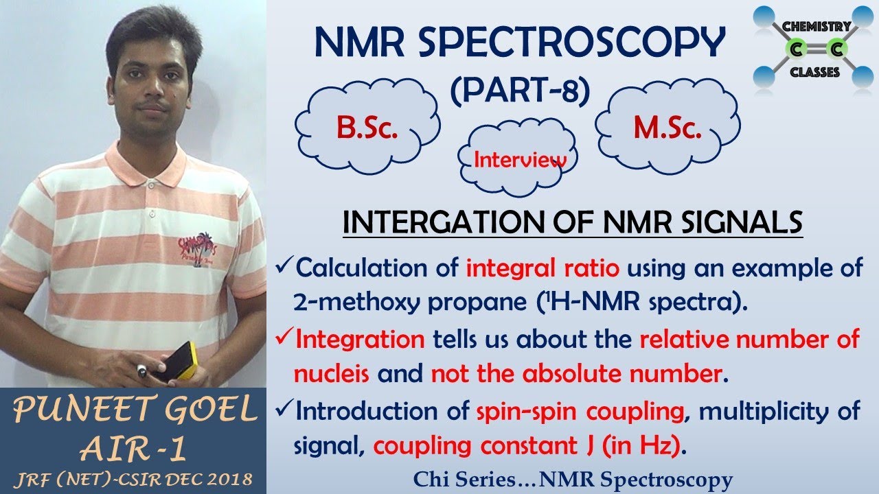INTEGRATION OF NMR SIGNAL| INTEGRAL RATIO CALCULATION|SPIN-SPIN COUPLING|COUPLING CONSTANT(J)|PART-8