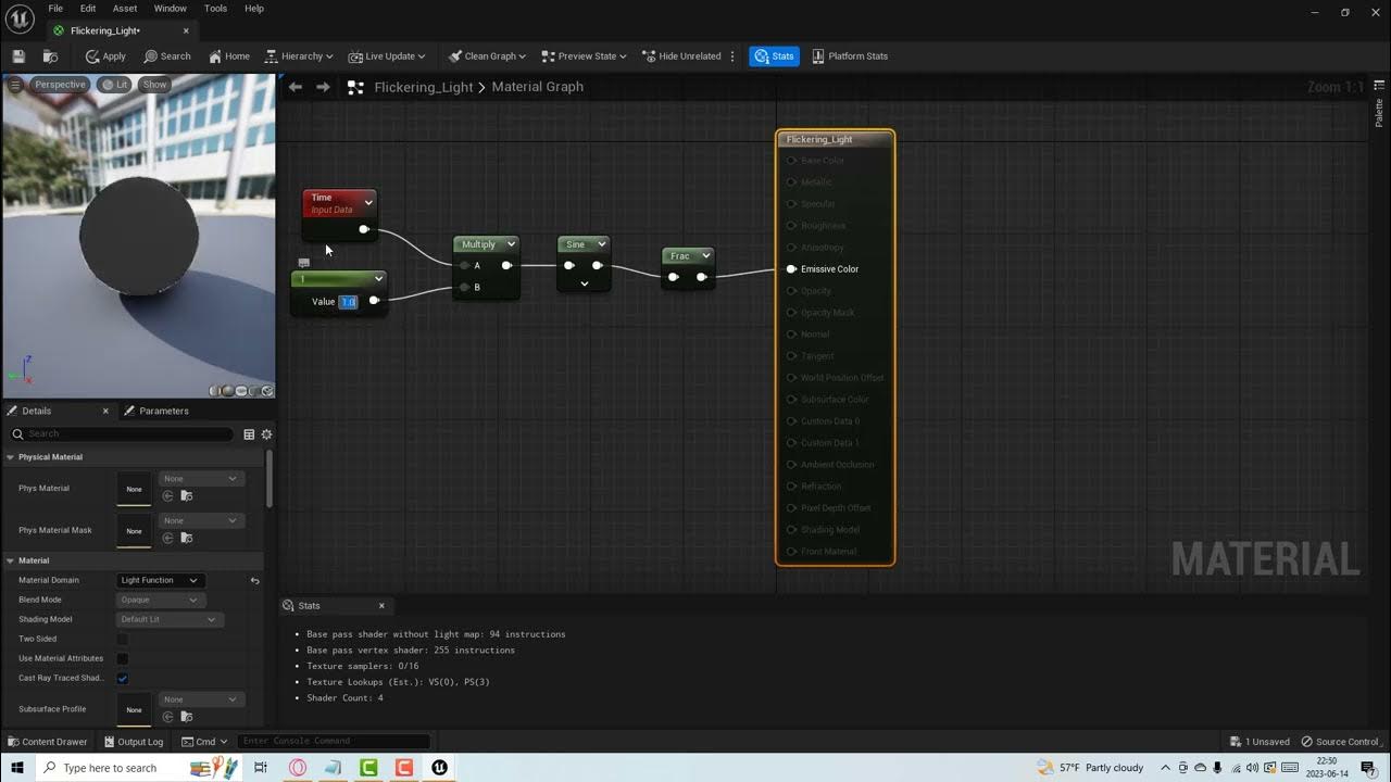 How to make a flickering light effect in unreal engine 5 ue5
