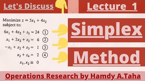 Simplex Method  Maximization Problem  ,Operation Research by Hamdy A.Taha