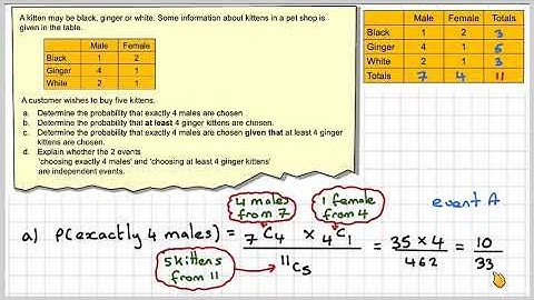 Probabilities using combinations