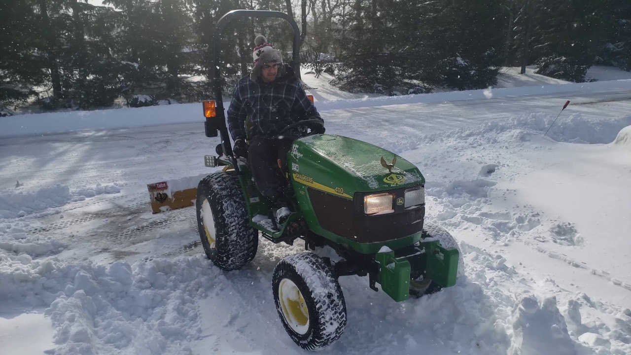 Snow Plowing John Deere 4110 Feb.27.2020 YouTube