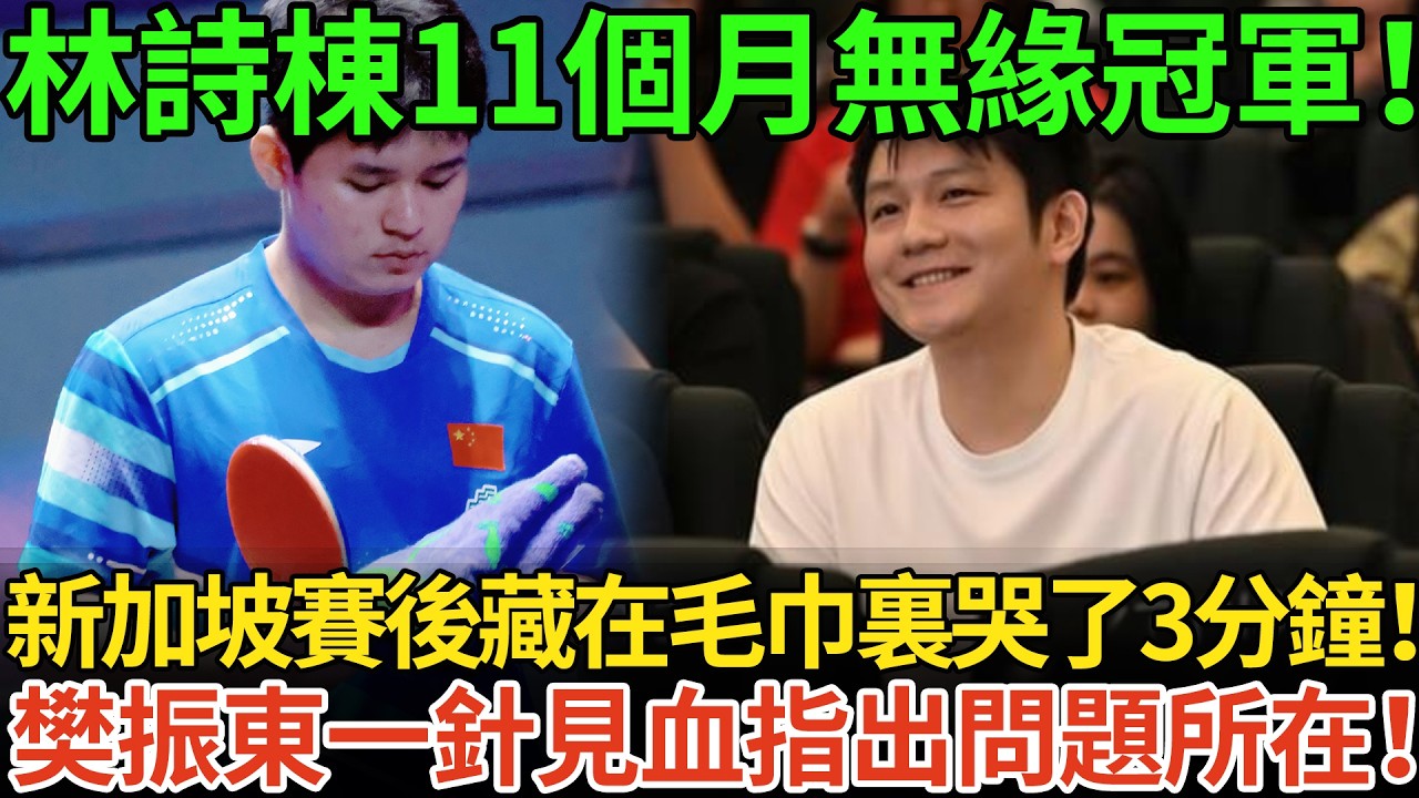 林詩棟11個月無緣冠軍！新加坡輸球后藏在毛巾裏哭了3分鐘！樊振東一針見血指出問題所在！