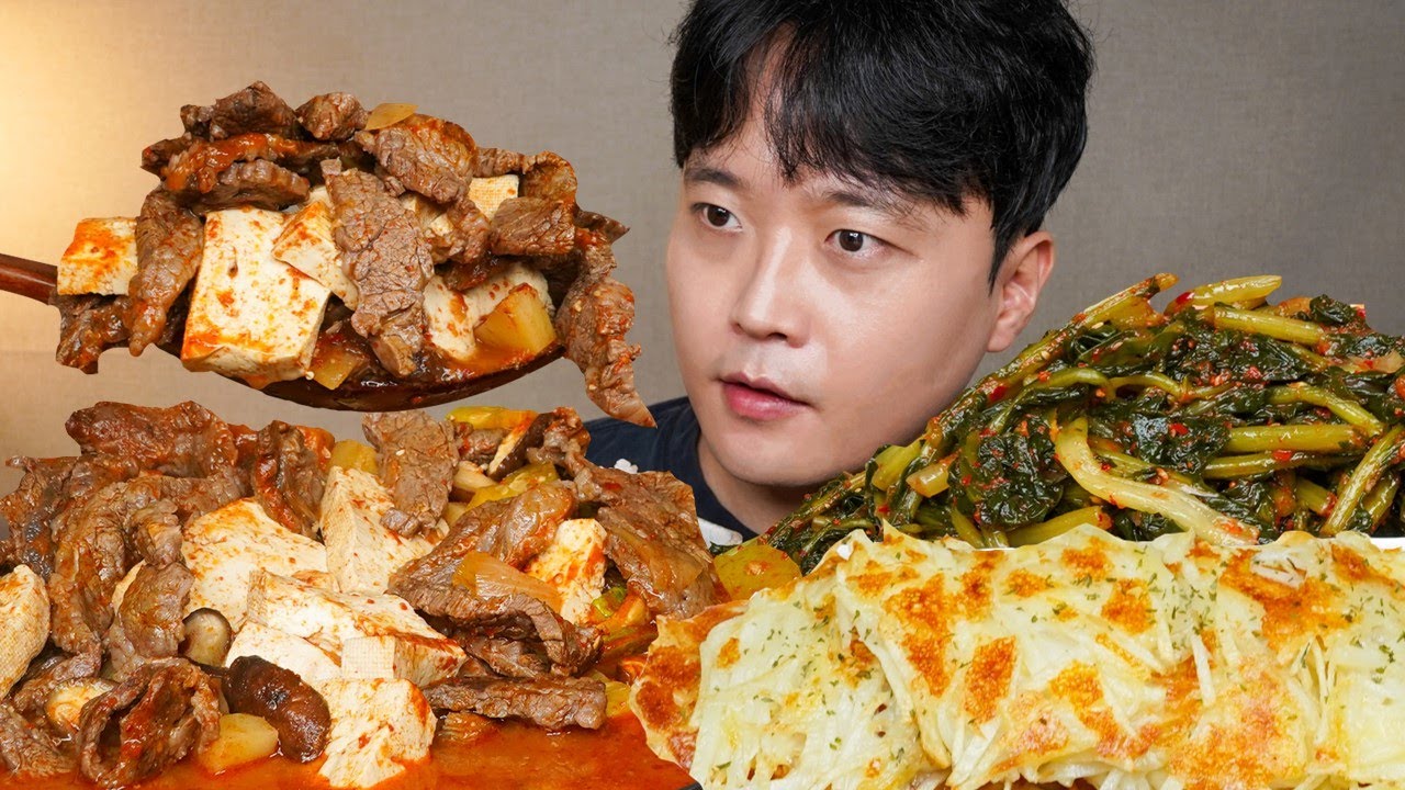 아내표 집밥🍚 한우 갈비살된장찌개 감자채치즈전 열무김치 요리 먹방 Beef Doenjang jjigae ASMR MUKBANG REAL SOUND EATING SHOW
