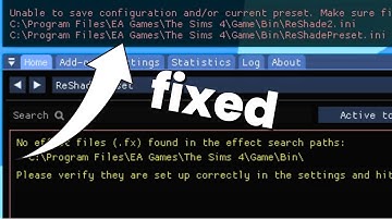 Unable to Save Preset Reshade  | The Sims 4