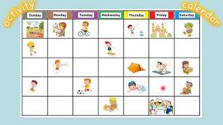 Manahej School- Kindergarten- KG3- English- Oral speaking- Days of the week- Activity Calendar