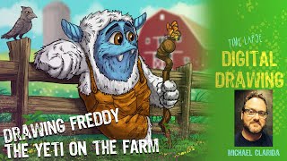Drawing Freddy the Yeti on the farm! Digital drawing Timelapse action!