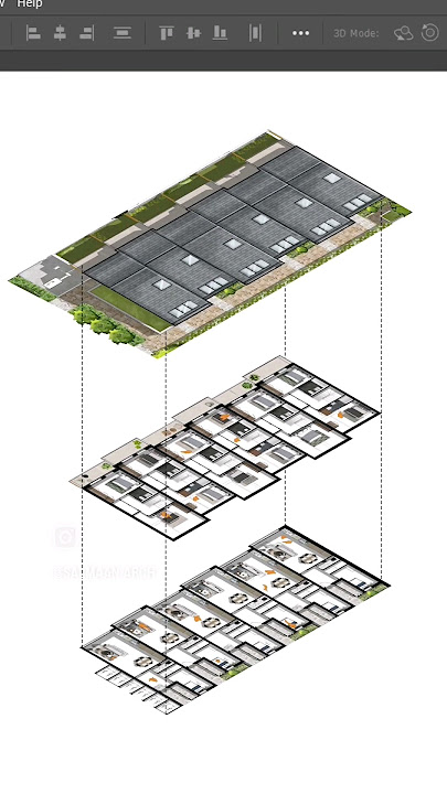 Make any drawing ISOMETRIC in Photoshop 💯 #architecture