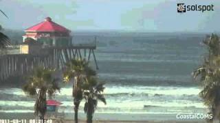 Time lapse video from a coastalcoms camera running at huntington
beach, ca for solspot.com shows little impact on the beaches while
harbor masters and public...