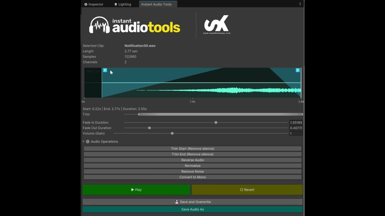 Instant AudioTools, video preview 2