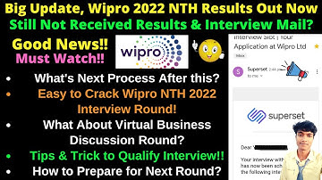 🔴Big Update, Wipro 2022 NTH Results Out Now! Interview Round Mail Update Still Not Received Results?