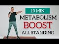 10 Min MORNING METABOLISM BOOST / Full Body Fat Burning Workout /All Standing/No Repeat/Home workout