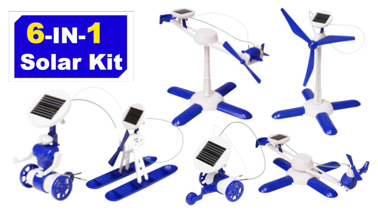6 in 1 Solar Robot Kit Build Your On Solar-Powered Models Eco Educational 