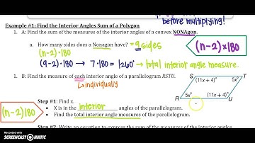 6.1 Angles of Polygons Part #1
