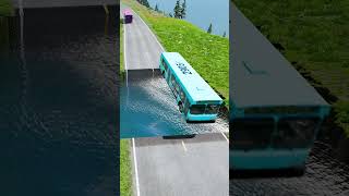 Bus crossing massive water pit #130 | #beamngdrivemods #doublespeedbumps  #carsvswaterpit