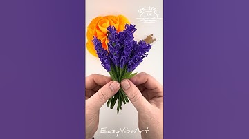 DIY Crepe Paper Lavender Flower #easyvibeart #papercraft #diyideas #flower #diycrafts #shorts #reels
