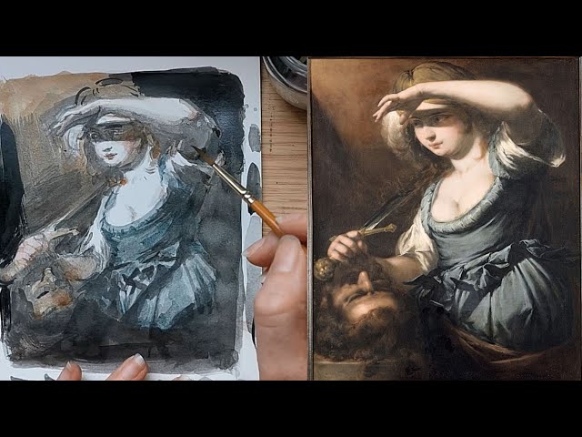 Dessin et peinture - vidéo 1576 : Portrait à l'aquarelle et encre colorex ( encre de Chine) 1 - - Le blog …