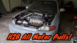 H23A Powered Civic All Motor Pulls! | H2Beast!