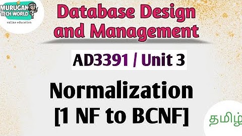 Normalization in Database design and management tamil||AD3391||DDM||Anna University.