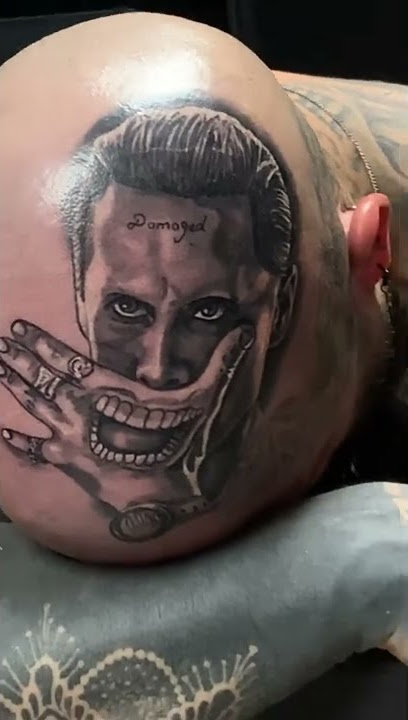 LuciTatooStudio..head tattoo..realistic work.. Joker..