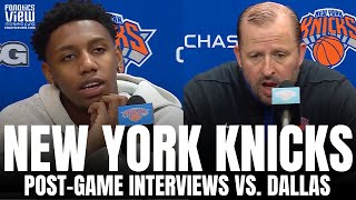 Tom Thibodeau \& RJ Barrett React to Dallas Mavs Blowing Out New York Knicks, Luka Doncic Matchup