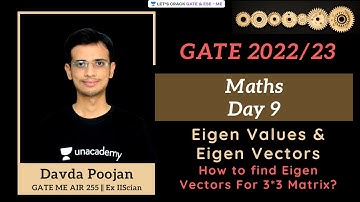 Day 9 - #MATHS - Eigen Values & Eigen Vectors CONCEPTUAL APPROACH | GATE 2022/23