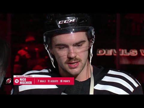 Hischier, Markstrom, Brown, Siegenthaler & Keefe after 4-3 win vs. DET