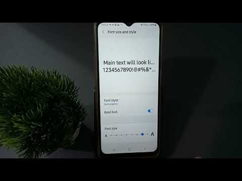 samsung galaxy A10 increase and decrease font size