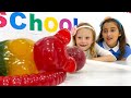 Nastya and her sweet tooth friend at school