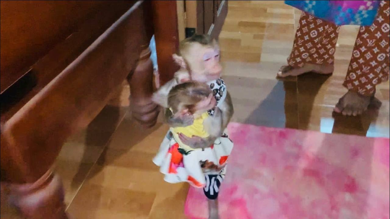 older sister Jueur huq bb for mom go in to the room