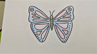 Mr W's Tutorial, How To Draw A Butterfly Easy (Kids Crafts)