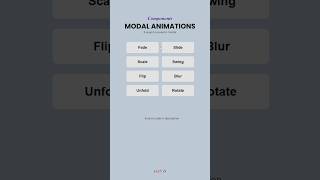 Components Modal Animation — 8 ways to reveal a modal