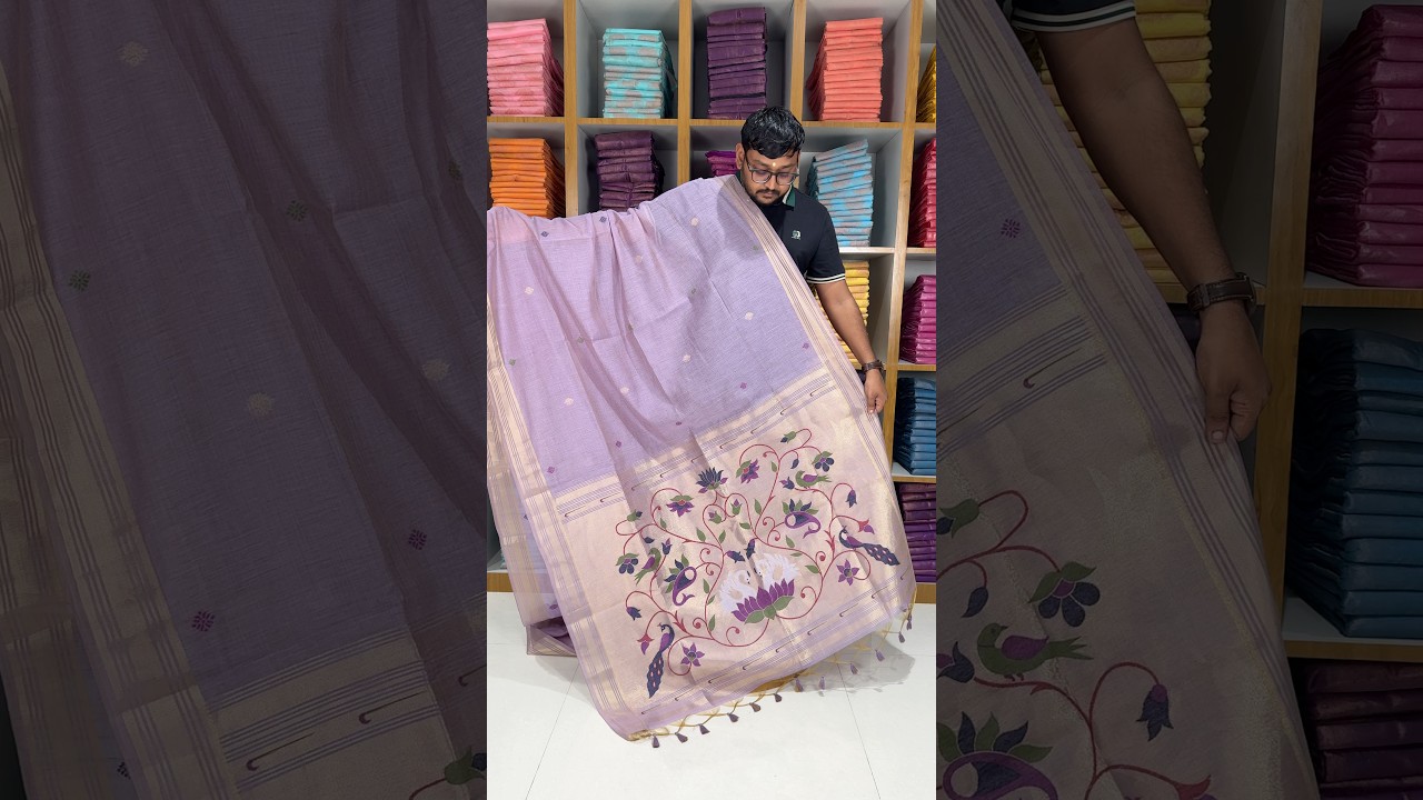 Soft Muga Cotton Classic Paithani Saree