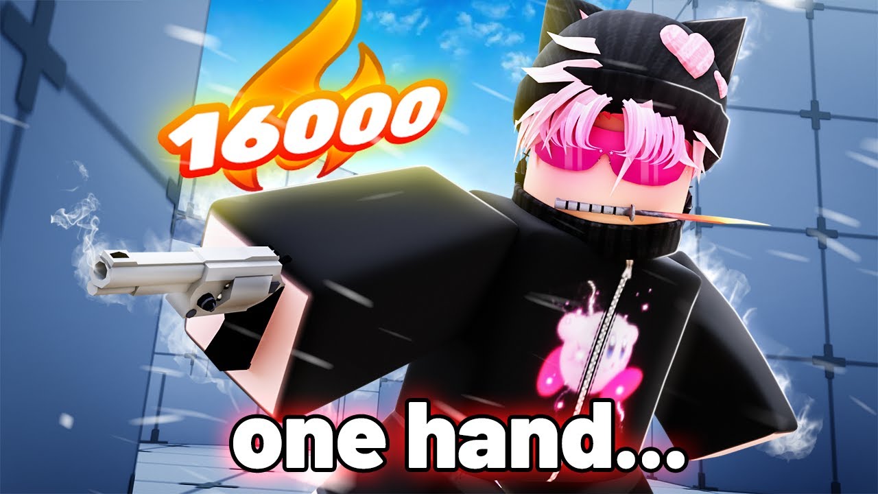 Using Only ONE HAND To Get To a 16,000 Winstreak In Roblox Rivals!
