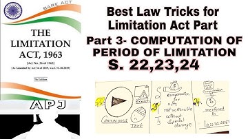 Best Law Tricks for Limitation Act: Part 3- COMPUTATION OF PERIOD OF LIMITATION section 22,23 and 24