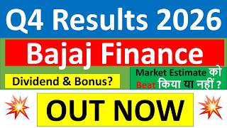 Bajaj Finance Q4 Results 2026  Bajaj Finance Results Today  Bajaj Finance Share Latest News Today