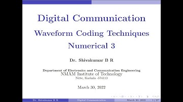 Waveform Coding Techniques: Numerical 3