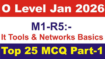 O level MCQ | it tools & network basics mcq |m1 r5 mcq| top 25 mcq part-2