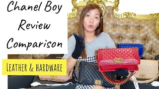 CHANEL BOY BAG REVIEW + HARDWARE, LEATHER & SIZE COMPARISON