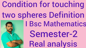 condition for touching of two spheres in telugu@maths naresh eclass
