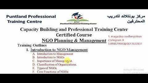 NGO planning and management
