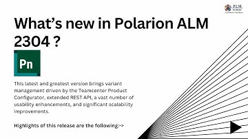 Polarion ALM 2304 – What’s New and Noteworthy - PLM Nordic