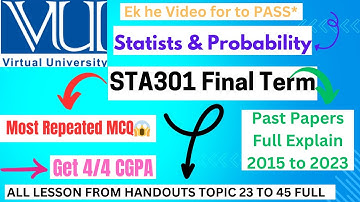 STA301 Final Term Preparation||STA301 Past Papers#vustudents #sta301 #viral #vuuniversity #exam