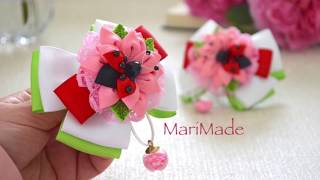 Милые Божьи Коровки из Ленты Видео МК Ribbon Ladybugs Flowers