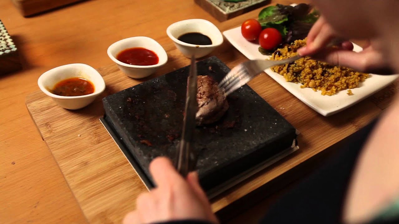 Black Rock Grill Steak on a Stone Set By Black Rock Grill, table top