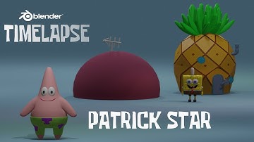 Patrick Star In Blender 2.9 - 3D Modeling Timelapse - Spongebob Squarepants