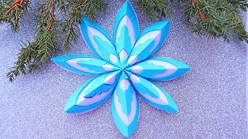 3D Snowflake - Paper snowflake - How to Make 3D Paper Snowflakes for Christmas decorations 2020