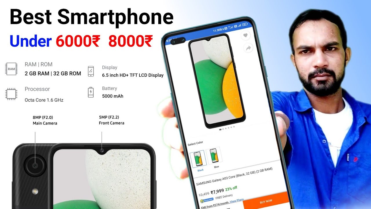 Samsung Galaxy A03 Core Unboxing & Review! BEST Smartphone Under 8k ₹ 2022 YouTube